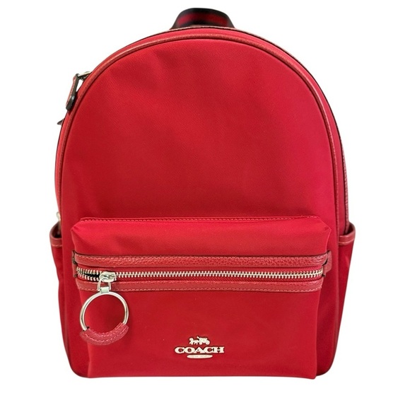 Coach Handbags - NWT Coach Red Nylon Backpack Minimalist Preppy Academia Designer School Bag